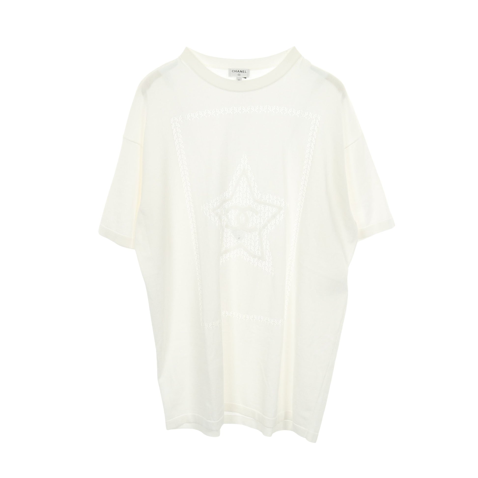 スター ココマーク オーバーサイズ 半袖Tシャツ コットン ホワイト シャネル トップス CHANEL