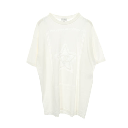 スター ココマーク オーバーサイズ 半袖Tシャツ コットン ホワイト シャネル トップス CHANEL