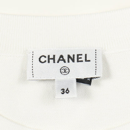 スター ココマーク オーバーサイズ 半袖Tシャツ コットン ホワイト シャネル トップス CHANEL