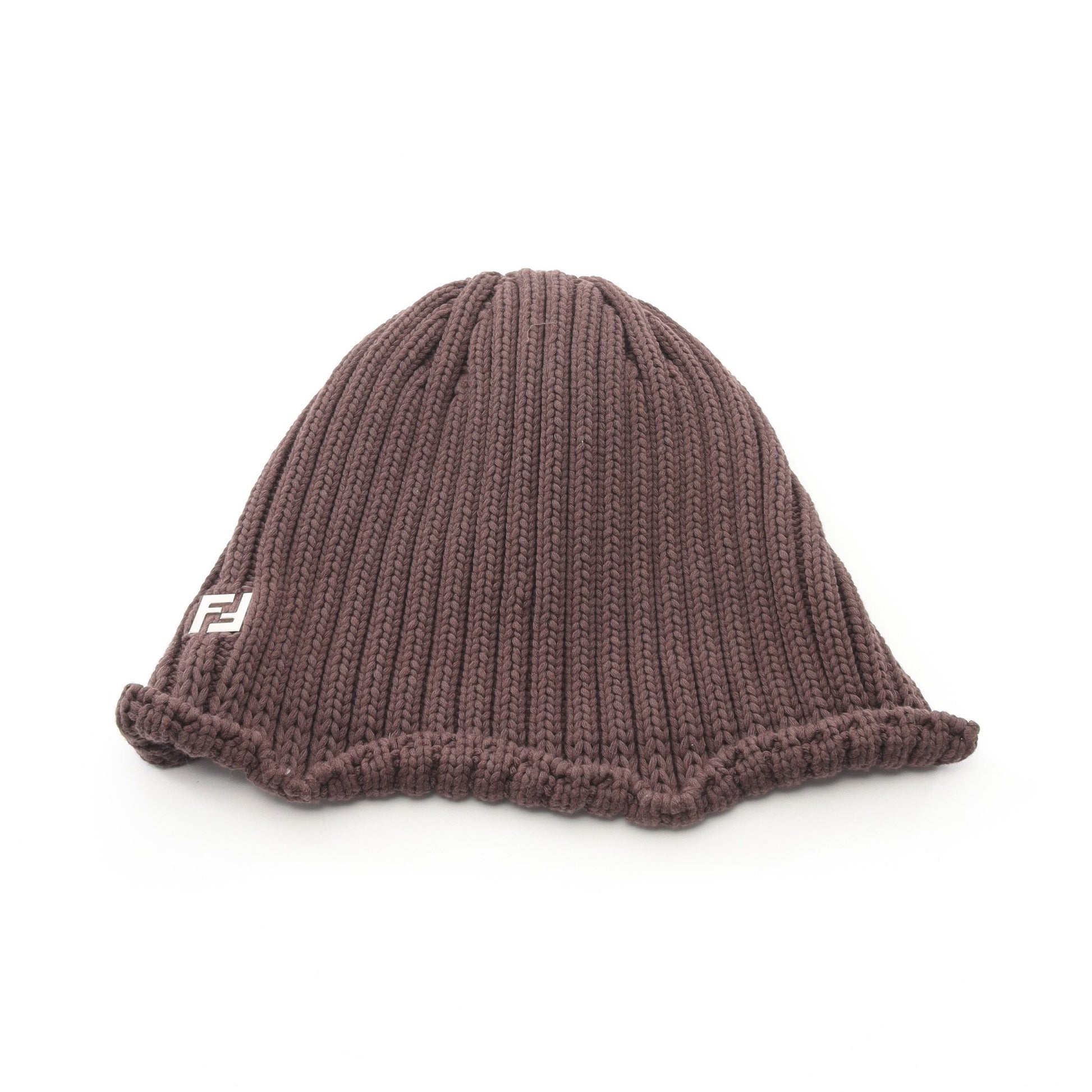 FFロゴ ニット帽 ビーニー コットン ブラウン フェンディ 財布・小物 FENDI