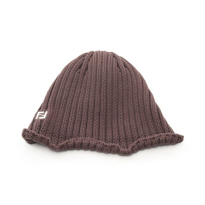 FFロゴ ニット帽 ビーニー コットン ブラウン フェンディ 財布・小物 FENDI
