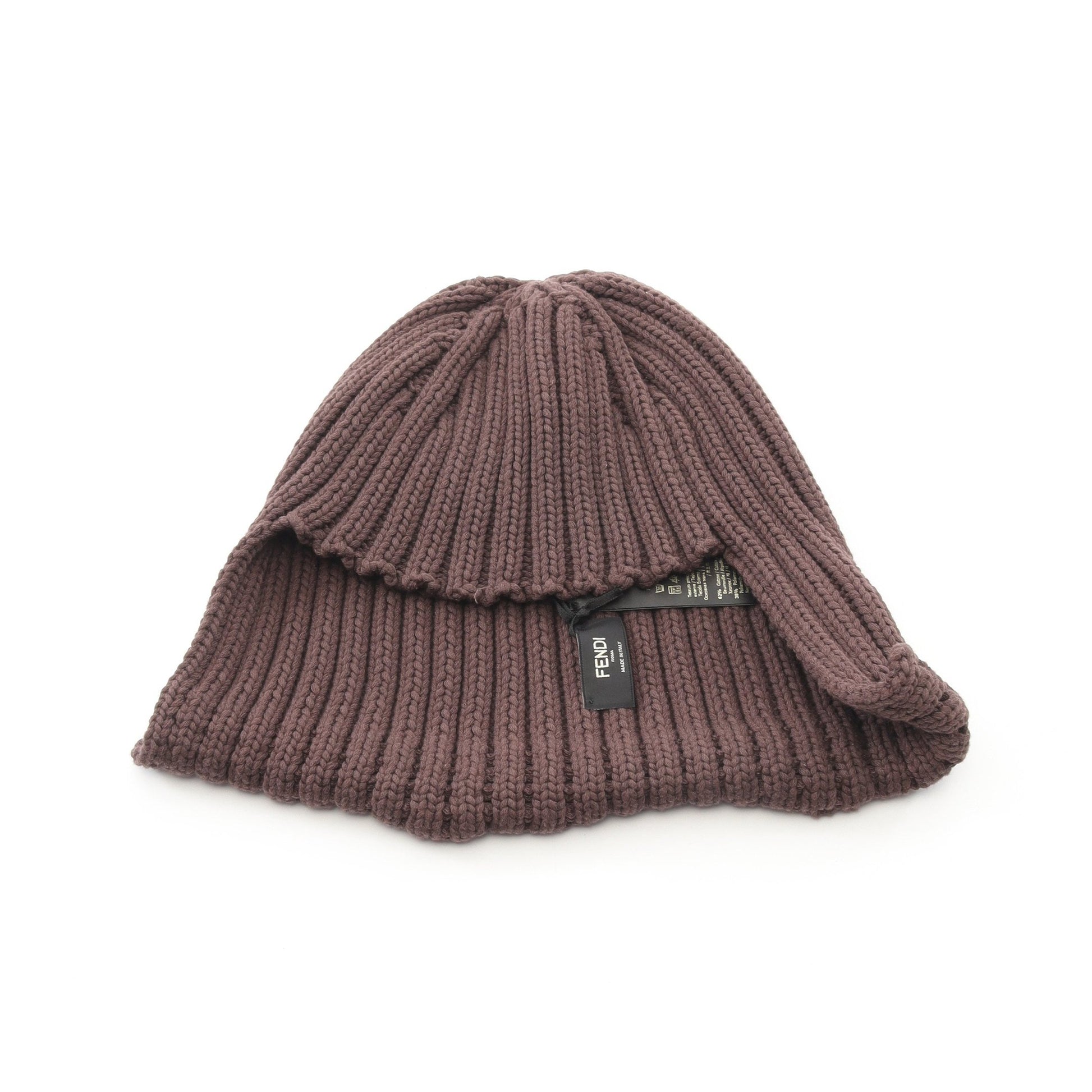 FFロゴ ニット帽 ビーニー コットン ブラウン フェンディ 財布・小物 FENDI