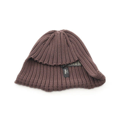 FFロゴ ニット帽 ビーニー コットン ブラウン フェンディ 財布・小物 FENDI