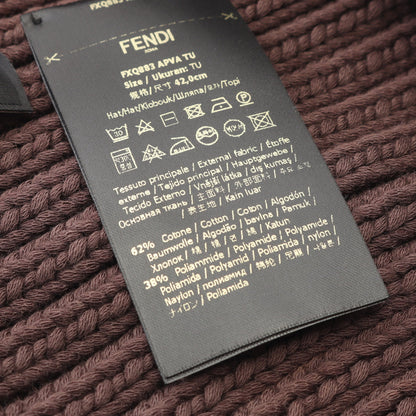 FFロゴ ニット帽 ビーニー コットン ブラウン フェンディ 財布・小物 FENDI