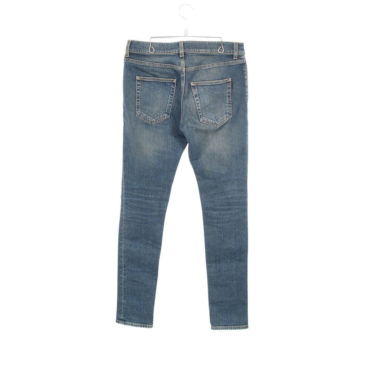デニムパンツ コットン インディゴブルー ダメージ加工 サンローランパリ ボトムス SAINT LAURENT PARIS
