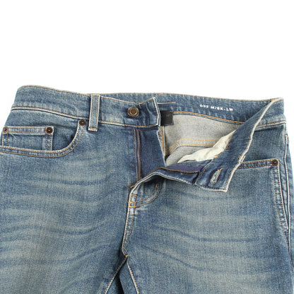 デニムパンツ コットン インディゴブルー ダメージ加工 サンローランパリ ボトムス SAINT LAURENT PARIS