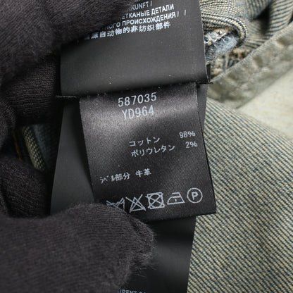デニムパンツ コットン インディゴブルー ダメージ加工 サンローランパリ ボトムス SAINT LAURENT PARIS