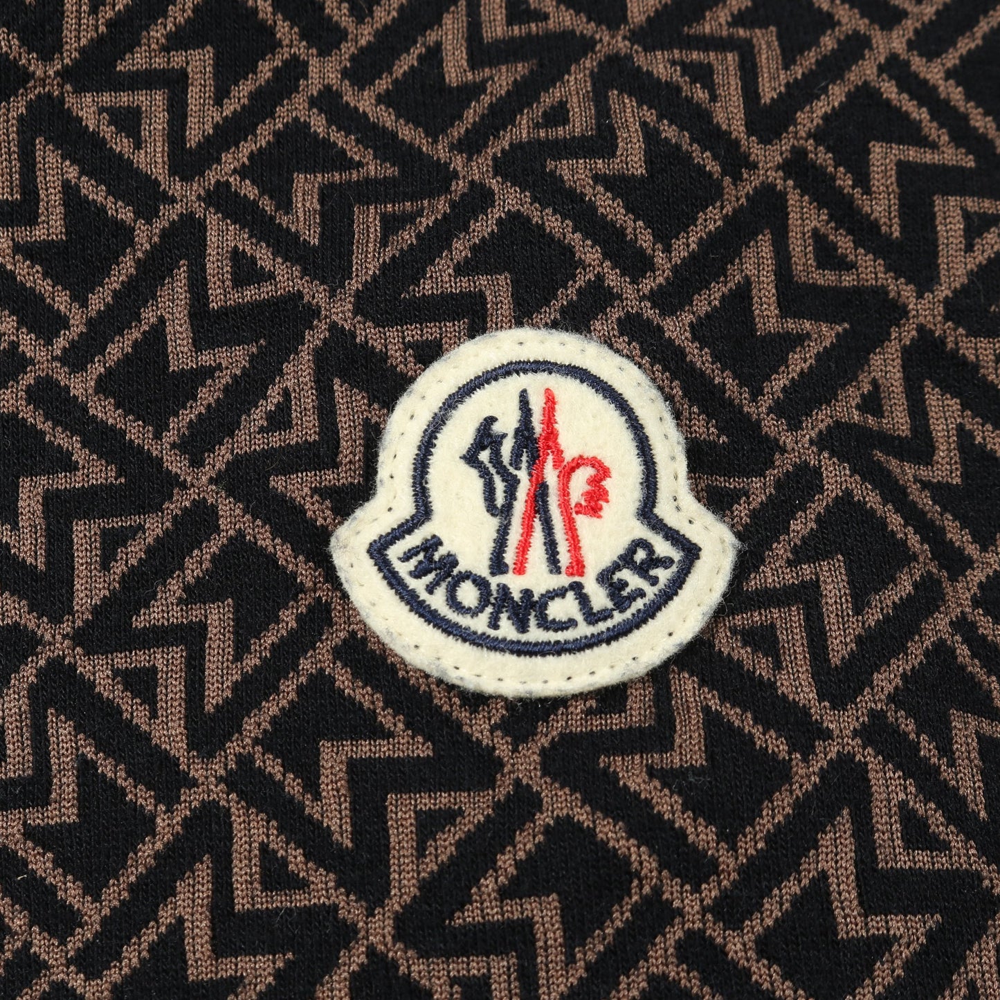 ロゴ総柄 プルオーバーパーカー コットン ブラック ブラウン モンクレール トップス MONCLER