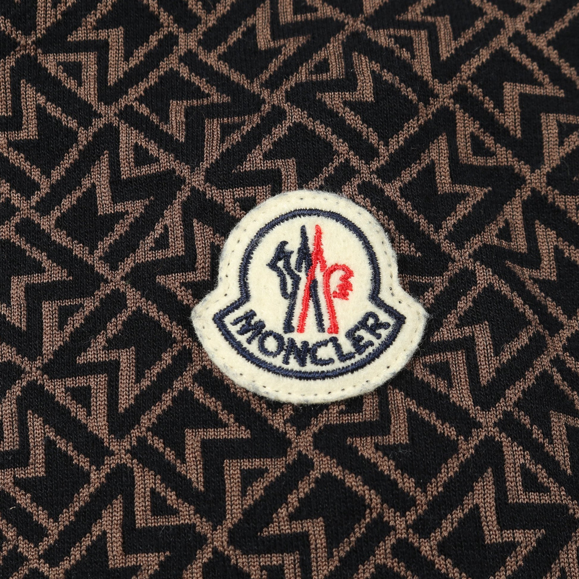 ロゴ総柄 プルオーバーパーカー コットン ブラック ブラウン モンクレール トップス MONCLER