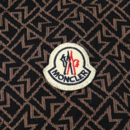 ロゴ総柄 プルオーバーパーカー コットン ブラック ブラウン モンクレール トップス MONCLER