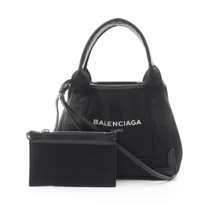 ネイビーカバ XS ハンドバッグ キャンバス レザー ブラック 2WAY バレンシアガ バッグ BALENCIAGA