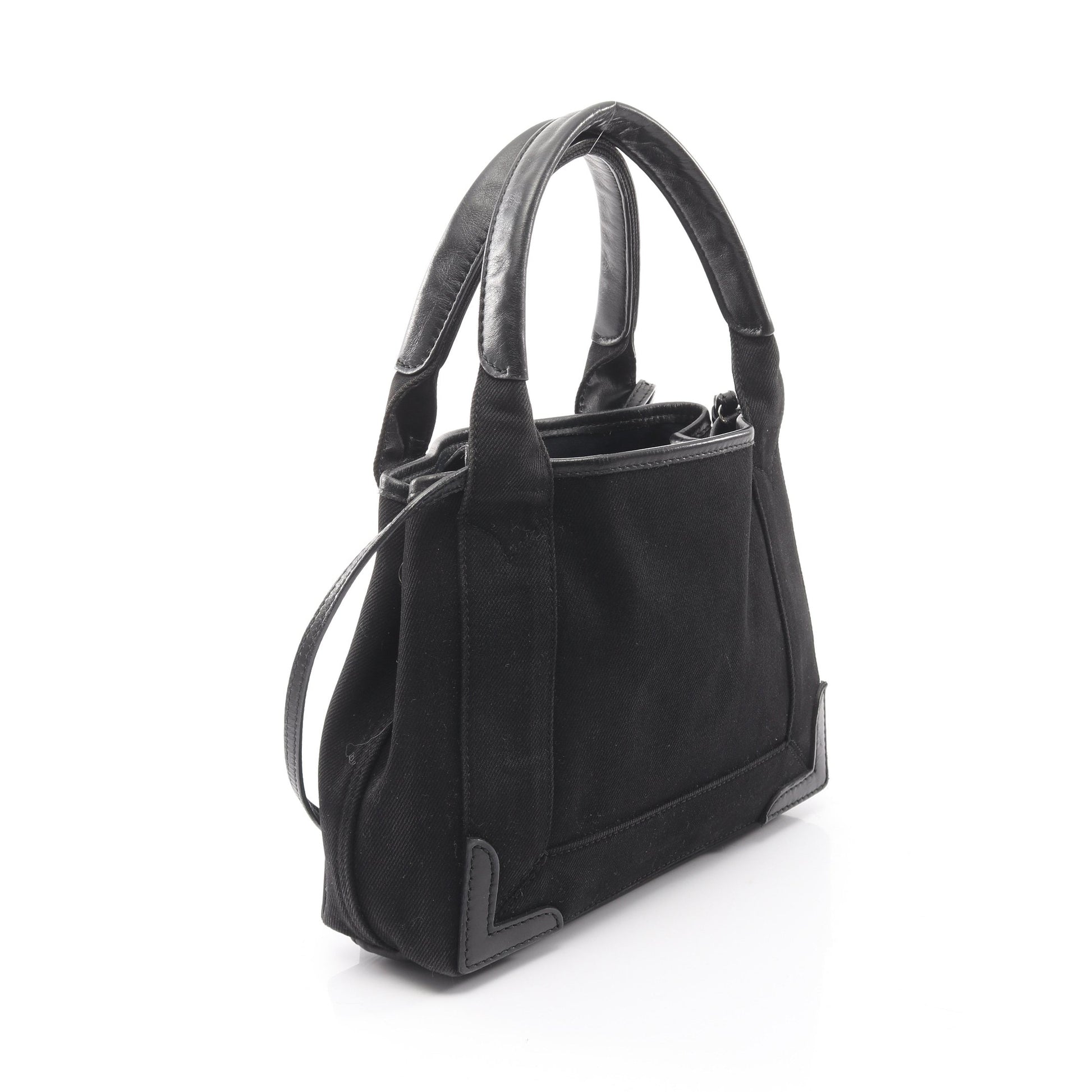 ネイビーカバ XS ハンドバッグ キャンバス レザー ブラック 2WAY バレンシアガ バッグ BALENCIAGA