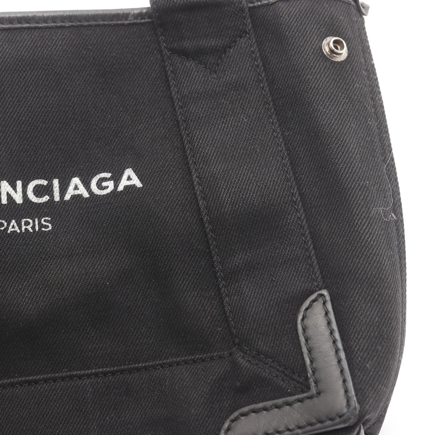 ネイビーカバ XS ハンドバッグ キャンバス レザー ブラック 2WAY バレンシアガ バッグ BALENCIAGA