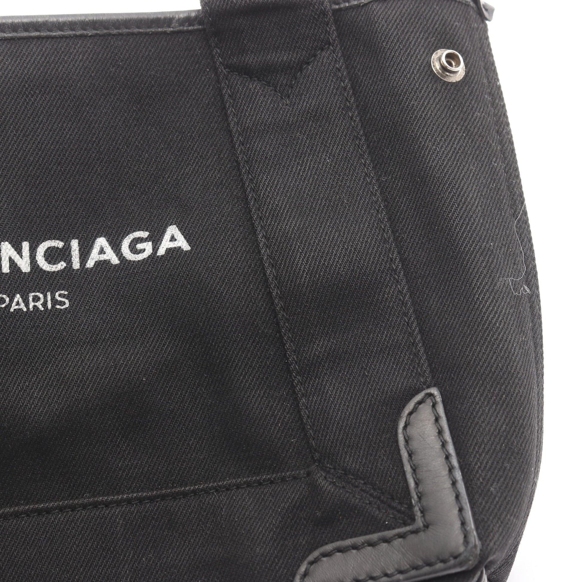 ネイビーカバ XS ハンドバッグ キャンバス レザー ブラック 2WAY バレンシアガ バッグ BALENCIAGA