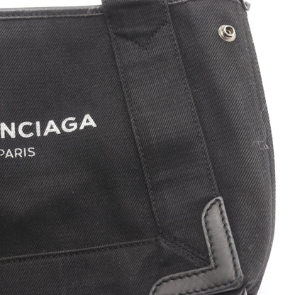 ネイビーカバ XS ハンドバッグ キャンバス レザー ブラック 2WAY バレンシアガ バッグ BALENCIAGA