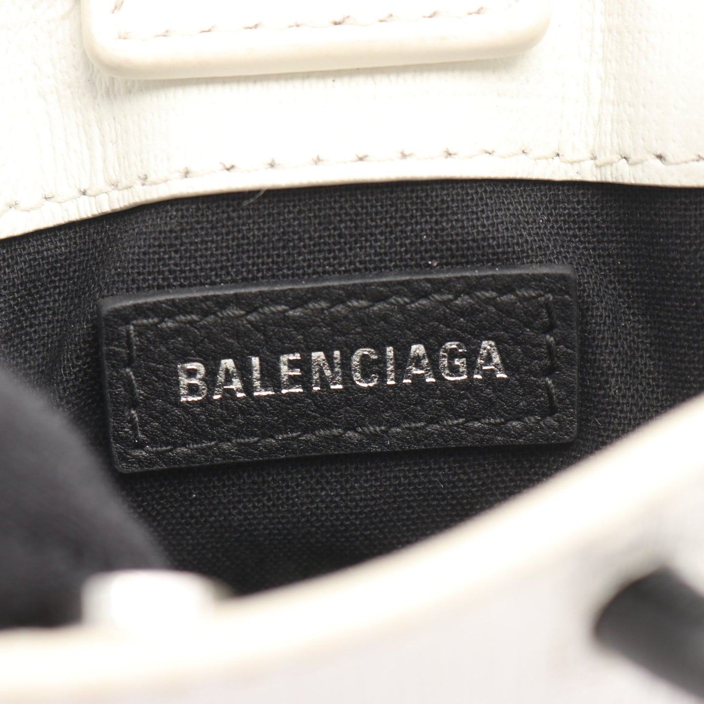 SHOPPING PHONE HOLDER ショッピング フォンフォルダー ショルダーバッグ レオパード レザー ホワイト ブラック 2WAY バレンシアガ バッグ BALENCIAGA