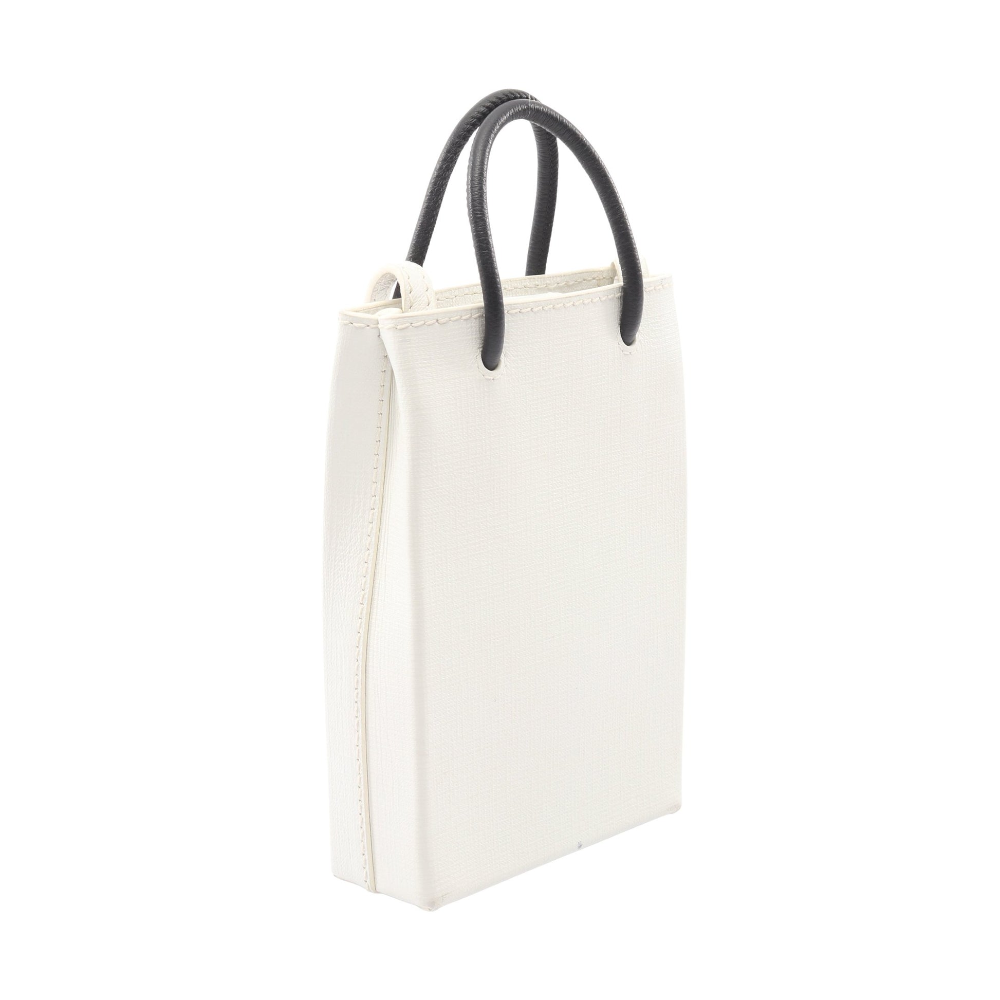 SHOPPING PHONE HOLDER ショッピング フォンフォルダー ショルダーバッグ レオパード レザー ホワイト ブラック 2WAY バレンシアガ バッグ BALENCIAGA