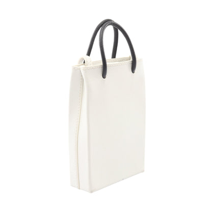 SHOPPING PHONE HOLDER ショッピング フォンフォルダー ショルダーバッグ レオパード レザー ホワイト ブラック 2WAY バレンシアガ バッグ BALENCIAGA