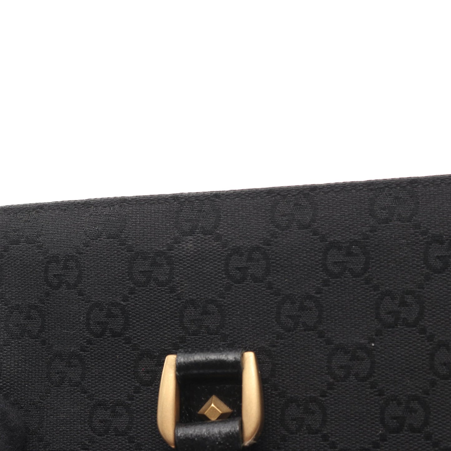 GGキャンバス ハンドバッグ キャンバス レザー ブラック グッチ バッグ GUCCI