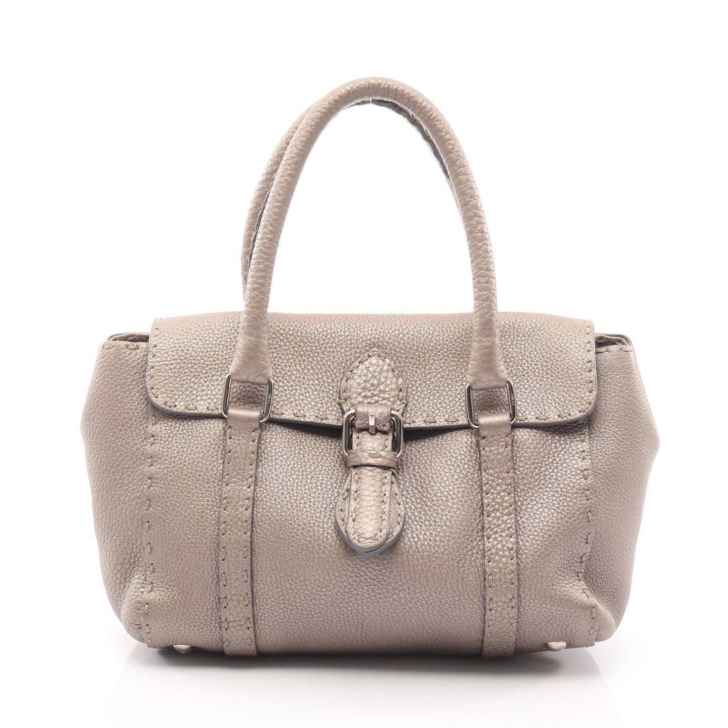 セレリア ミニリンダ ハンドバッグ レザー グレーベージュ メタリック フェンディ バッグ FENDI