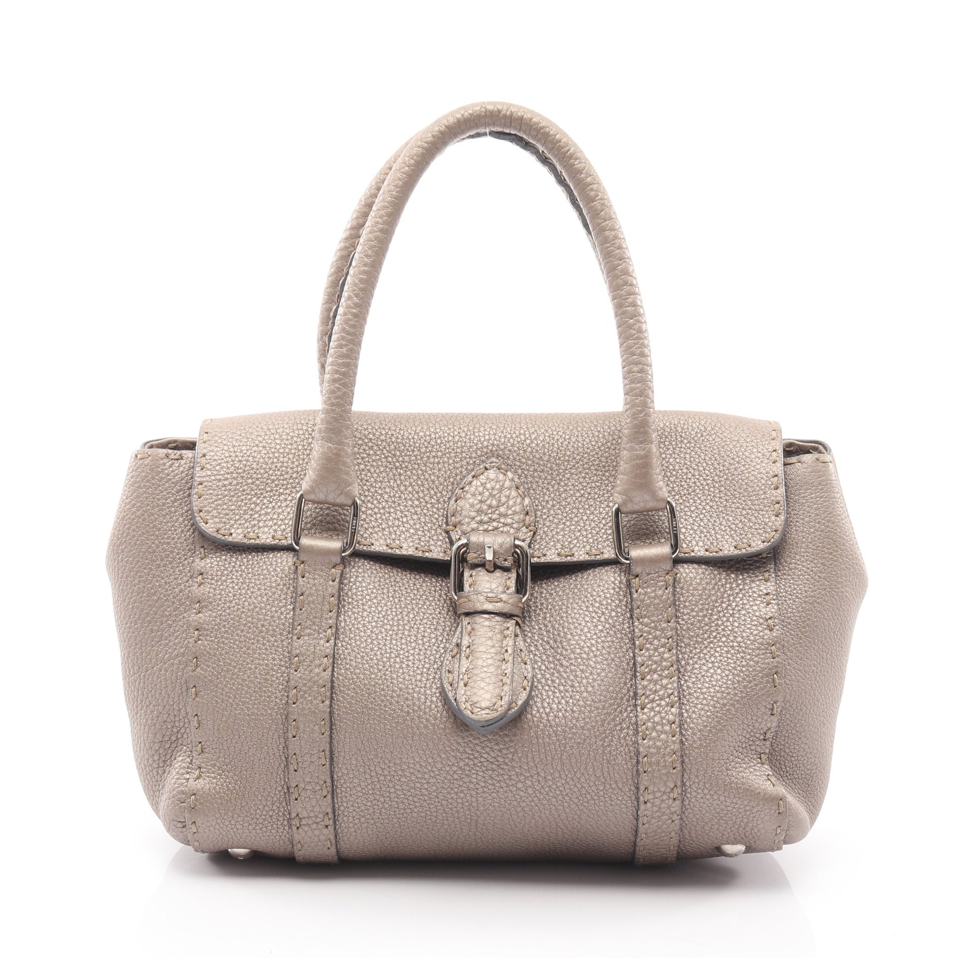 セレリア ミニリンダ ハンドバッグ レザー グレーベージュ メタリック フェンディ バッグ FENDI