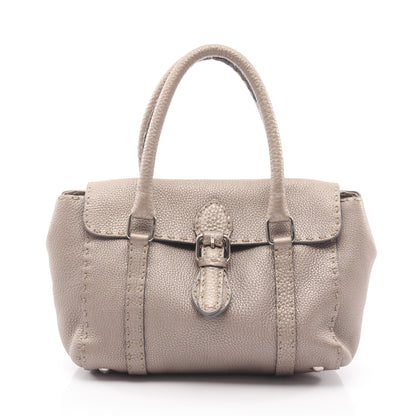 セレリア ミニリンダ ハンドバッグ レザー グレーベージュ メタリック フェンディ バッグ FENDI