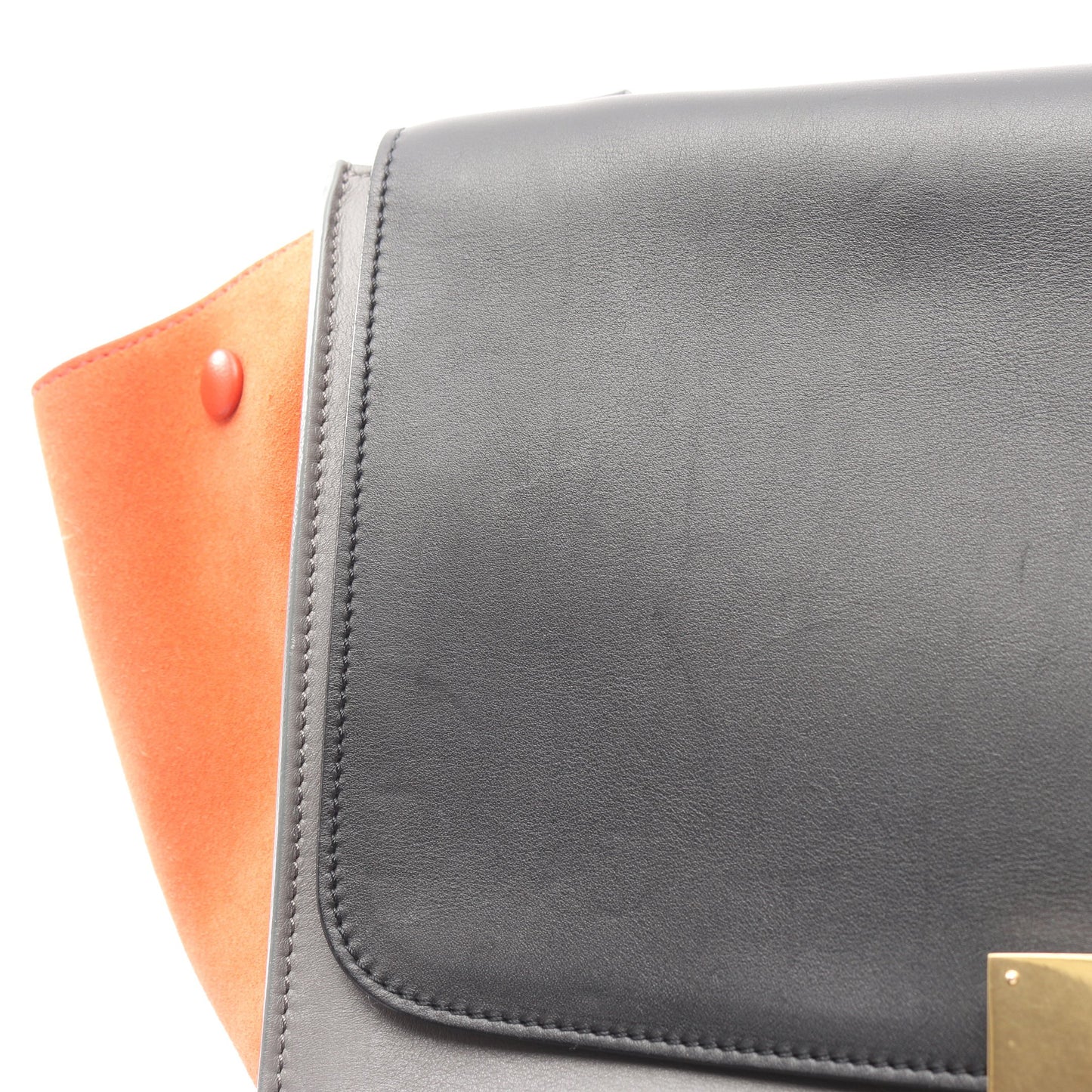 トラペーズ ミディアム ハンドバッグ レザー スエード ブラック オレンジブラウン グレー 2WAY セリーヌ バッグ CELINE