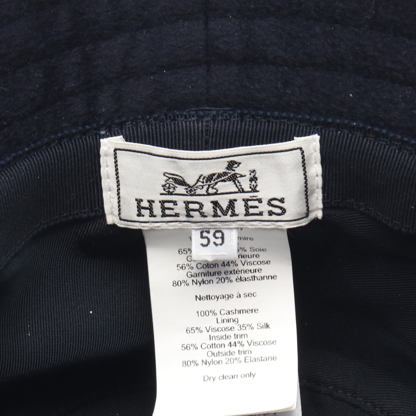 フレッド クォーターバッシュ コットンハット バケット ハット カシミヤ ネイビー エルメス 財布・小物 HERMES