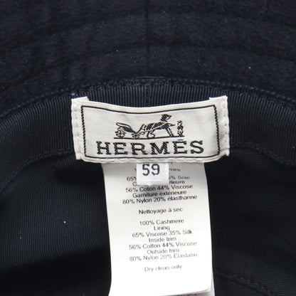 フレッド クォーターバッシュ コットンハット バケット ハット カシミヤ ネイビー エルメス 財布・小物 HERMES