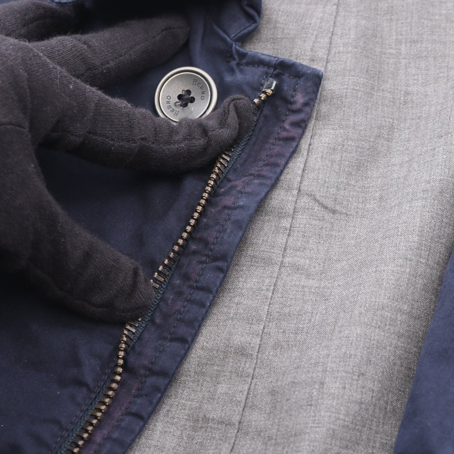 コート コットン ネイビー ヘルノ アウター HERNO