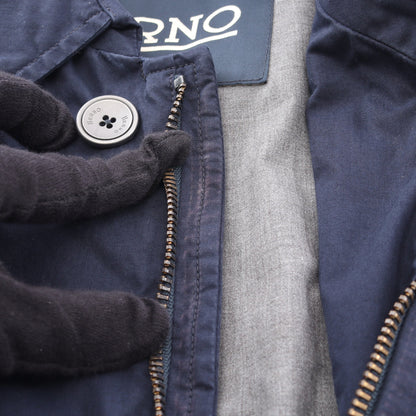 コート コットン ネイビー ヘルノ アウター HERNO