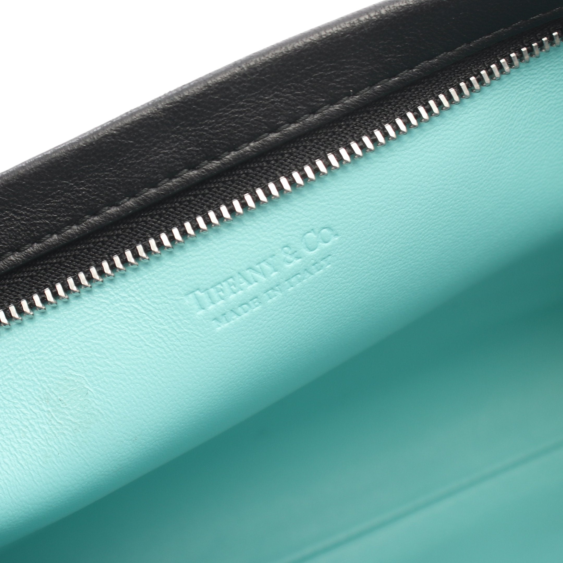 希少 ティファニー パーティーバッグ クラッチバッグ ブラックティファニーブルー TIFFANY ティファニー クラッチバッグ ラージ ポーチ (Tiffany & Co