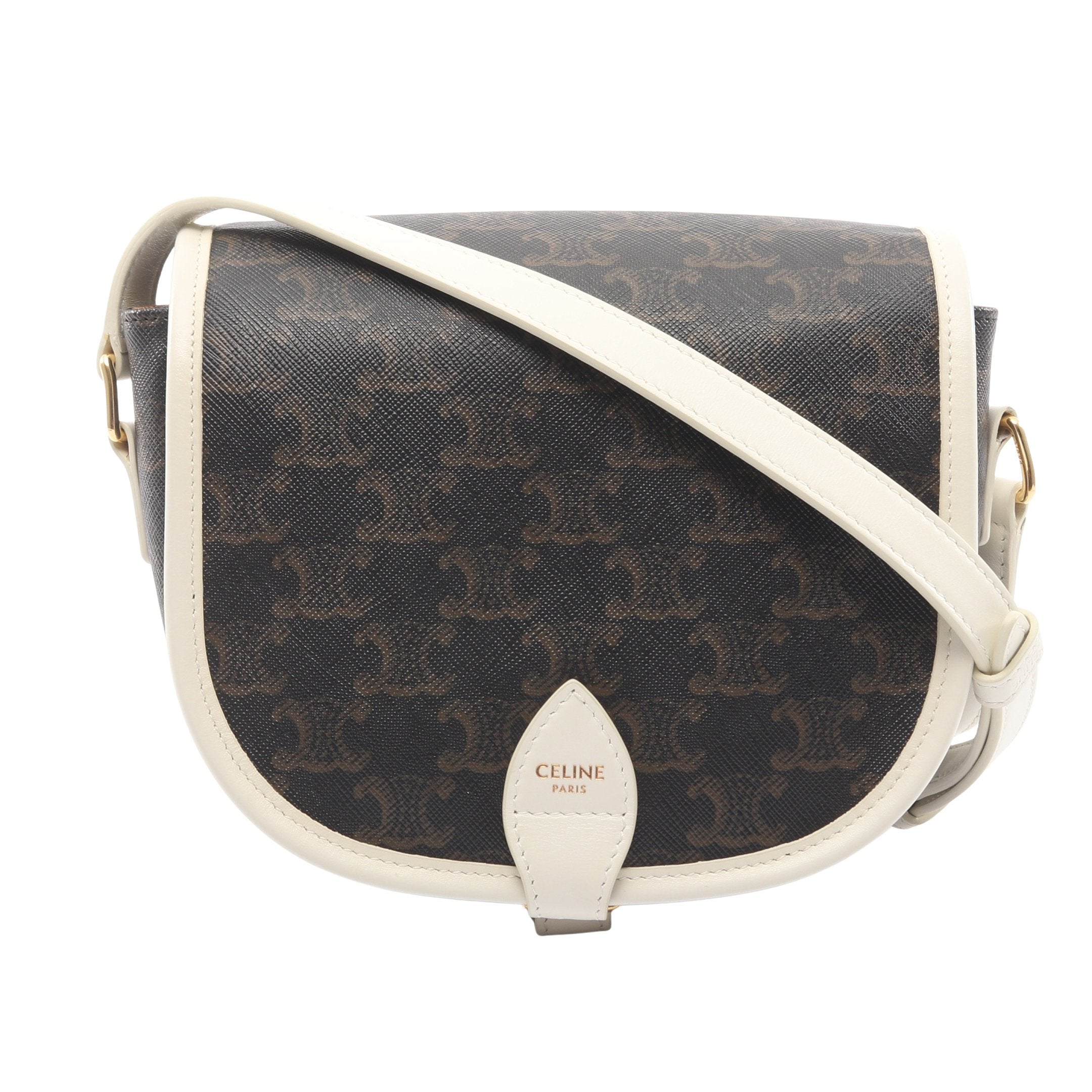 トリオンフ ミディアム ショルダーバッグ レザー CELINE フォルコ 