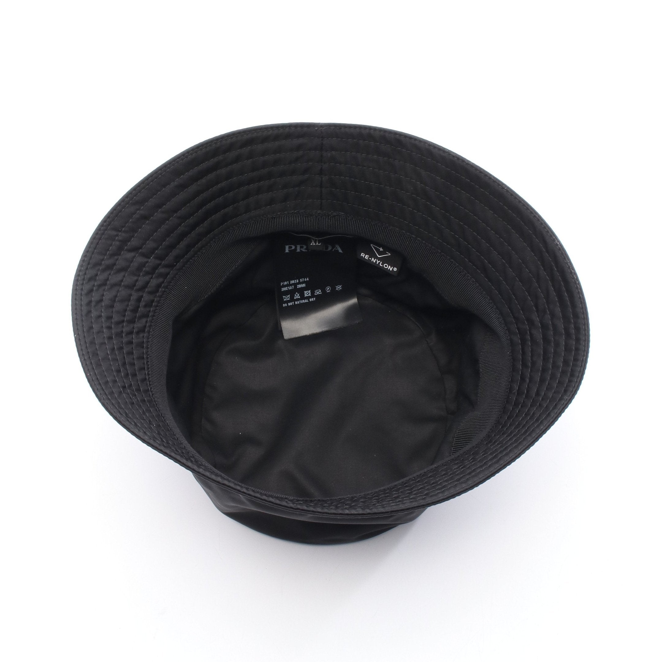 プラダ 2HC250 トライアングルロゴ ハット XL コットン ブラック