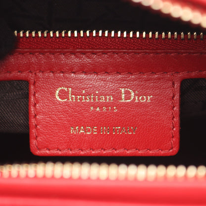 レディディオール ラージ カナージュ ハンドバッグ レザー レッド 2WAY クリスチャンディオール バッグ Christian Dior