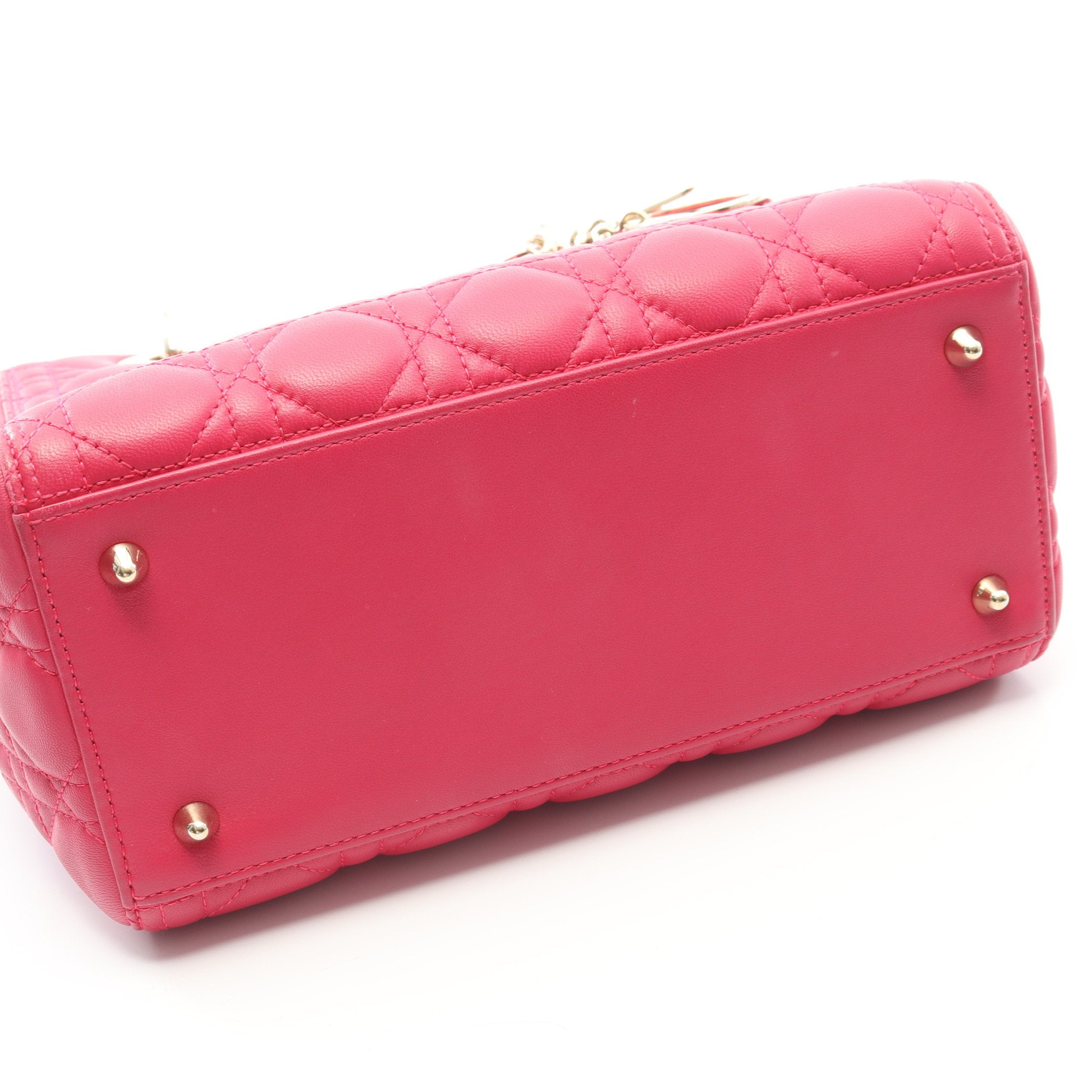 ディオール Dior LADY DIOR レディディオール カナージュ ハンドバッグ バッグ レザー レディース ピンク系 / パープル系 / ブラック系 【中古】 LADY DIOR レディディオール カナージュ ハンドバッグ レザー ピンク