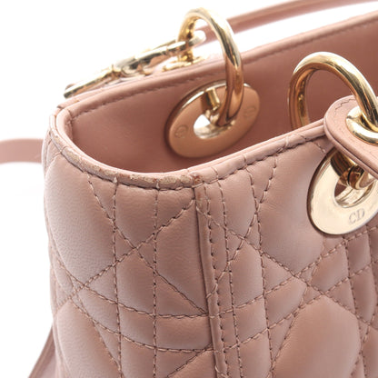 LADY DIOR レディディオール カナージュ ハンドバッグ レザー ピンクベージュ 2WAY クリスチャンディオール バッグ Christian Dior