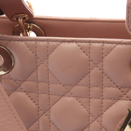 LADY DIOR レディディオール カナージュ ハンドバッグ レザー ピンクベージュ 2WAY クリスチャンディオール バッグ Christian Dior