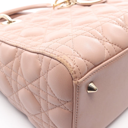 LADY DIOR レディディオール カナージュ ハンドバッグ レザー ピンクベージュ 2WAY クリスチャンディオール バッグ Christian Dior