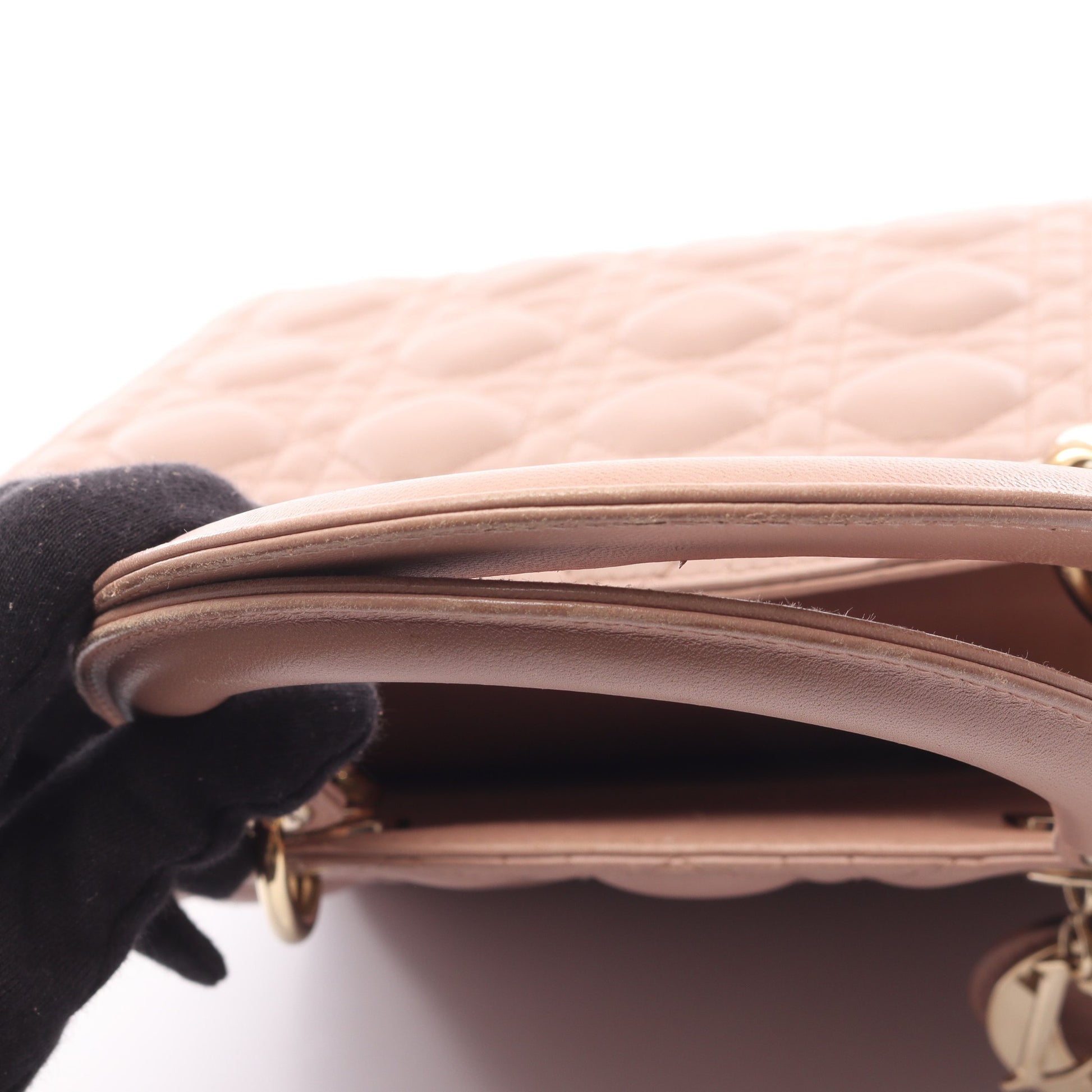 LADY DIOR レディディオール カナージュ ハンドバッグ レザー ピンクベージュ 2WAY クリスチャンディオール バッグ Christian Dior