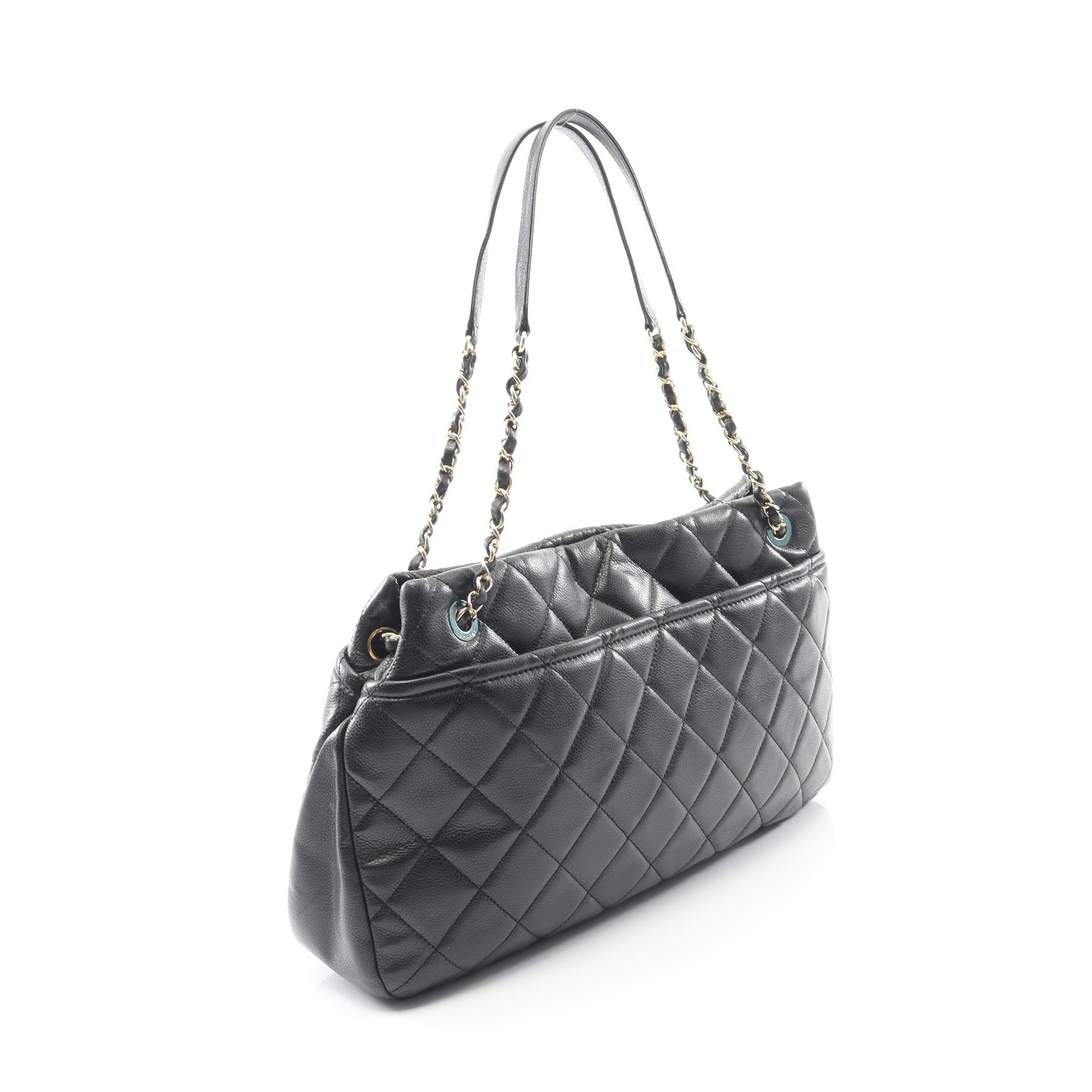 マトラッセ チェーンショルダーバッグ チェーントートバッグ キャビアスキン ブラック ゴールド金具 シャネル バッグ CHANEL