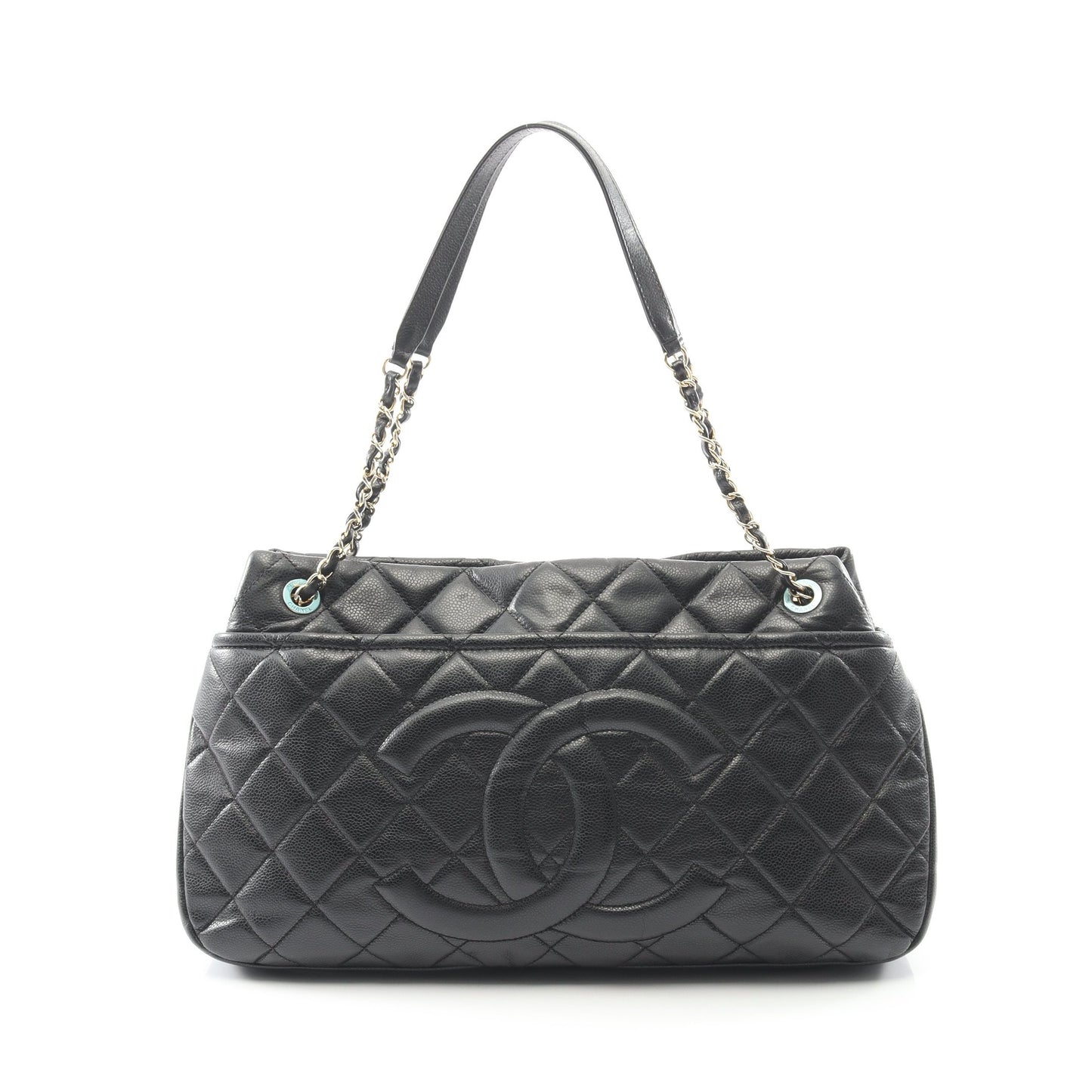 マトラッセ チェーンショルダーバッグ チェーントートバッグ キャビアスキン ブラック ゴールド金具 シャネル バッグ CHANEL