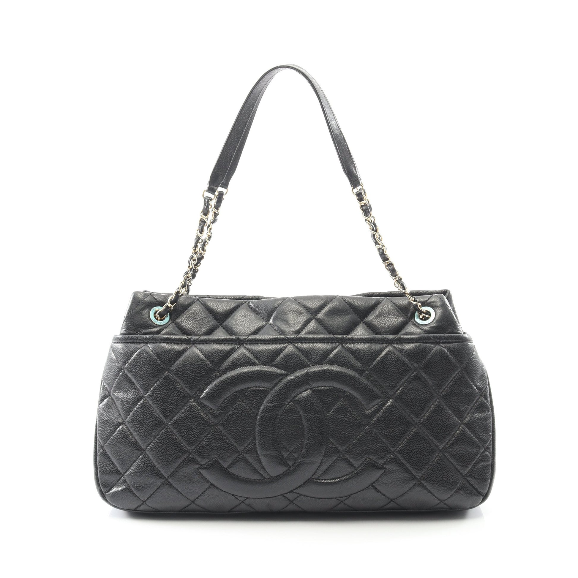 マトラッセ チェーンショルダーバッグ チェーントートバッグ キャビアスキン ブラック ゴールド金具 シャネル バッグ CHANEL