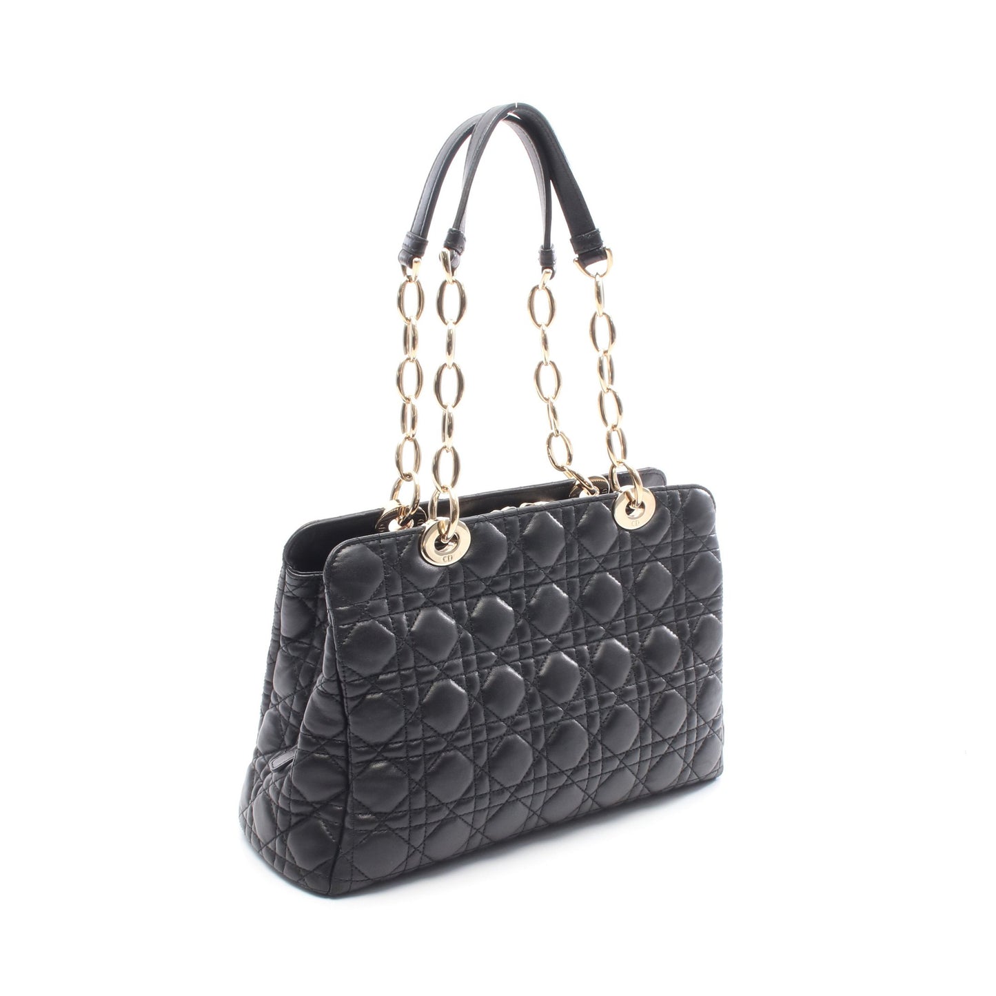 LADY DIOR レディディオール カナージュ チェーンショルダーバッグ チェーントートバッグ レザー ブラック クリスチャンディオール バッグ Christian Dior