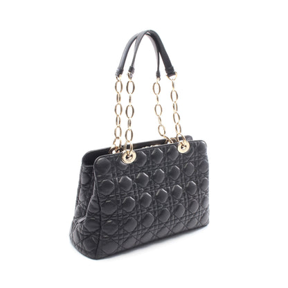 LADY DIOR レディディオール カナージュ チェーンショルダーバッグ チェーントートバッグ レザー ブラック クリスチャンディオール バッグ Christian Dior