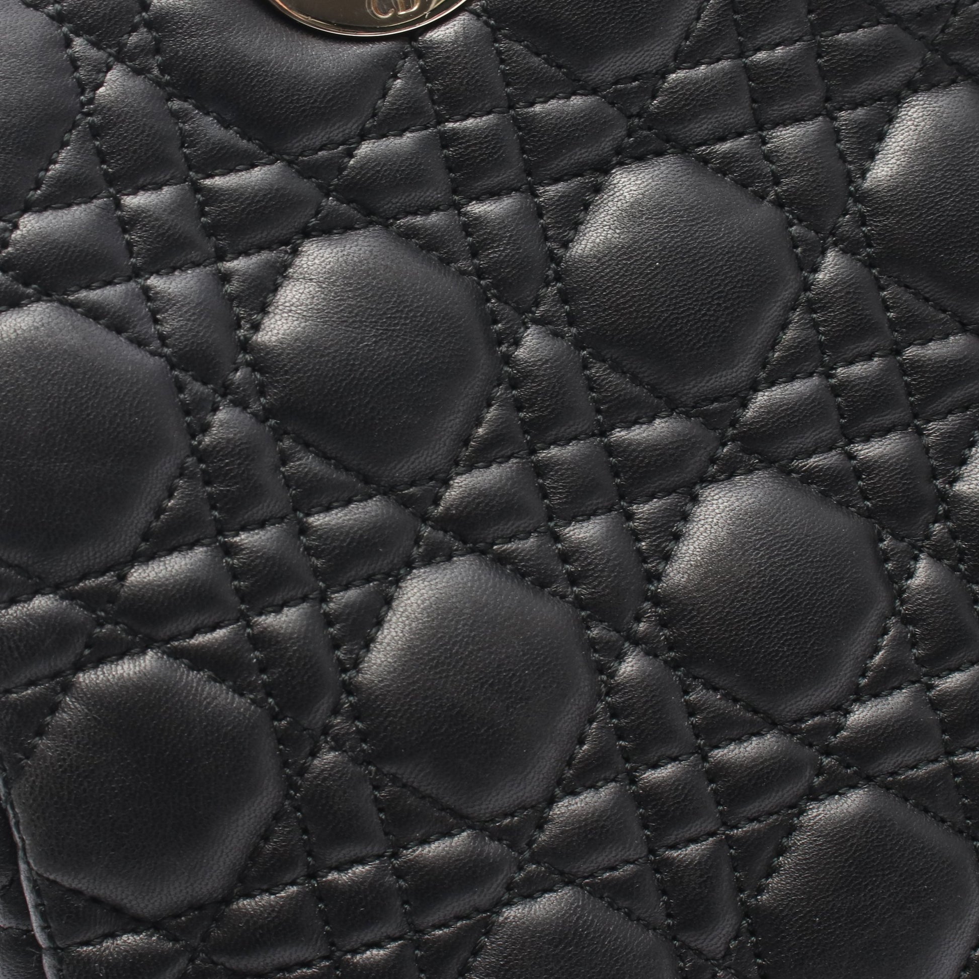 LADY DIOR レディディオール カナージュ チェーンショルダーバッグ チェーントートバッグ レザー ブラック クリスチャンディオール バッグ Christian Dior