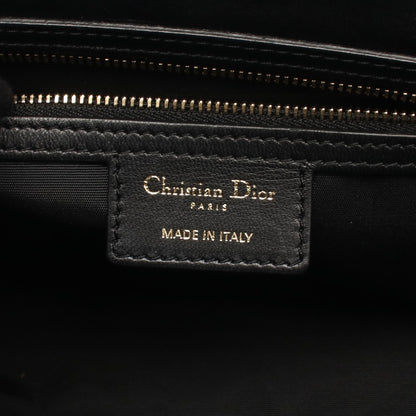 LADY DIOR レディディオール カナージュ チェーンショルダーバッグ チェーントートバッグ レザー ブラック クリスチャンディオール バッグ Christian Dior