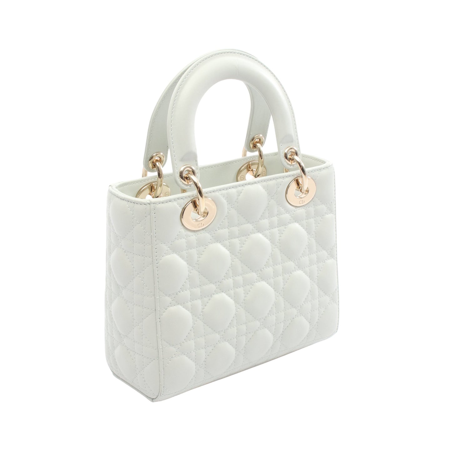 LADY DIOR MY ABCDIOR レディディオール スモール カナージュ ハンドバッグ レザー ライトグリーン 2WAY クリスチャンディオール バッグ Christian Dior