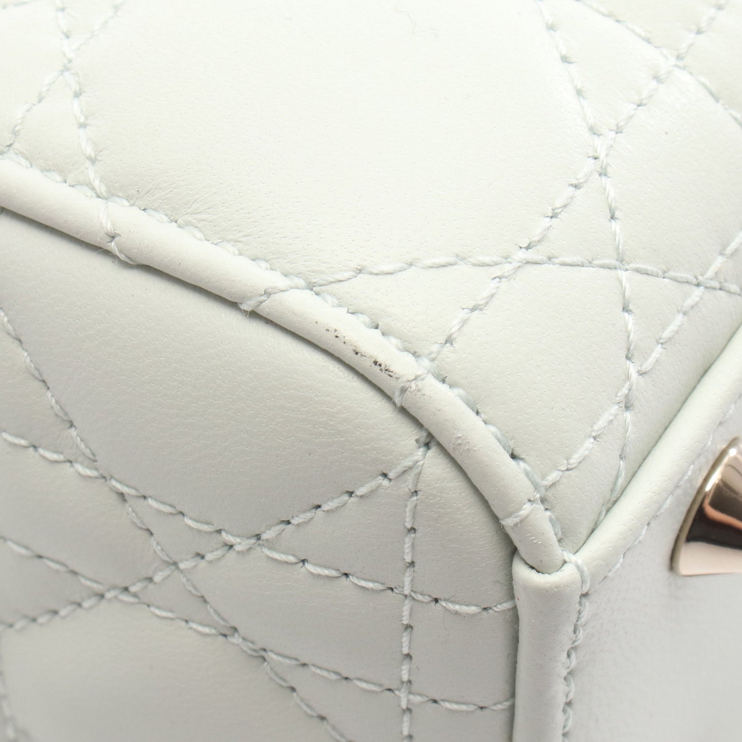LADY DIOR MY ABCDIOR レディディオール スモール カナージュ ハンドバッグ レザー ライトグリーン 2WAY クリスチャンディオール バッグ Christian Dior