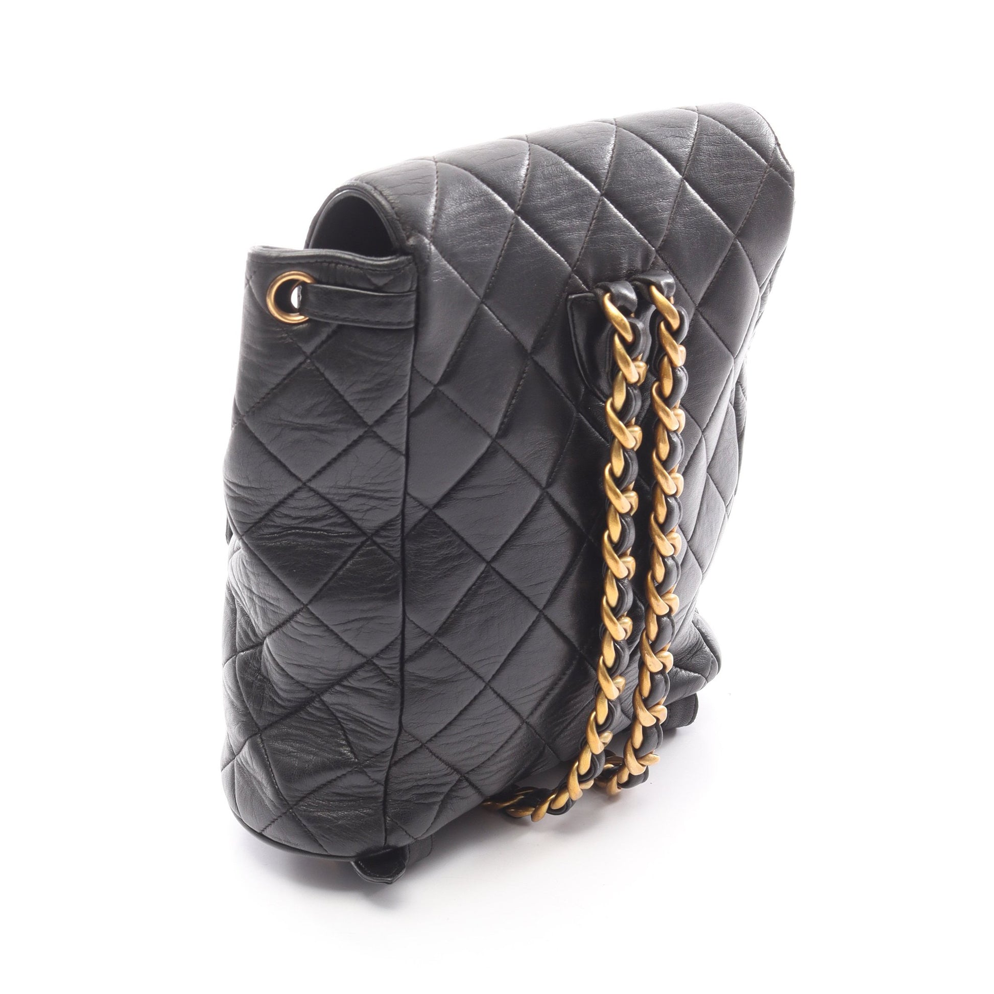 マトラッセ バックパック リュックサック ラムスキン ブラック ゴールド金具 シャネル バッグ CHANEL